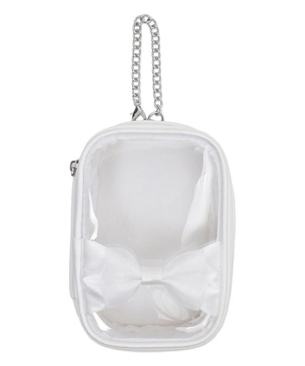 WEGO 【痛バ＆推し活グッズ】ダブルリボンサテンぬいポーチ ホワイト