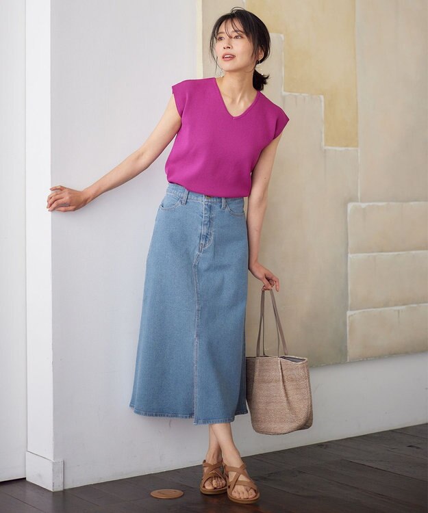 ANY 【前後2WAY/アンチピリング/洗濯機可】ノースリーブニット ピンク