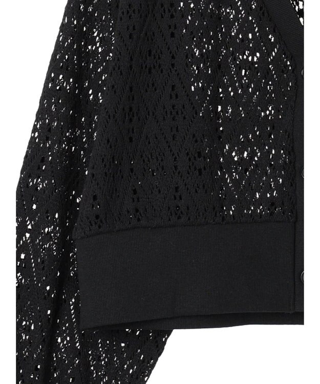 earth music&ecology ラッセルレースカーディガン Black