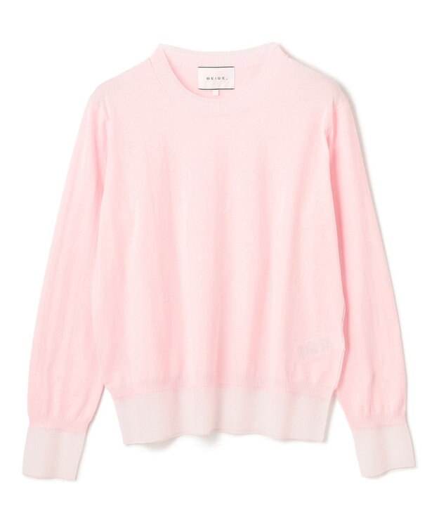 BEIGE， 【洗える】JULIE / シルク混クルーネックシアートップス Pink