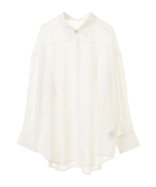 Green Parks シアーシャイニーシャツ Off White