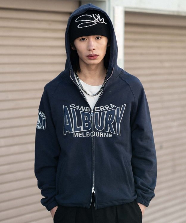 WEGO 【ユニセックス着用ITEM】スタンドネックZIPパーカー ネイビー