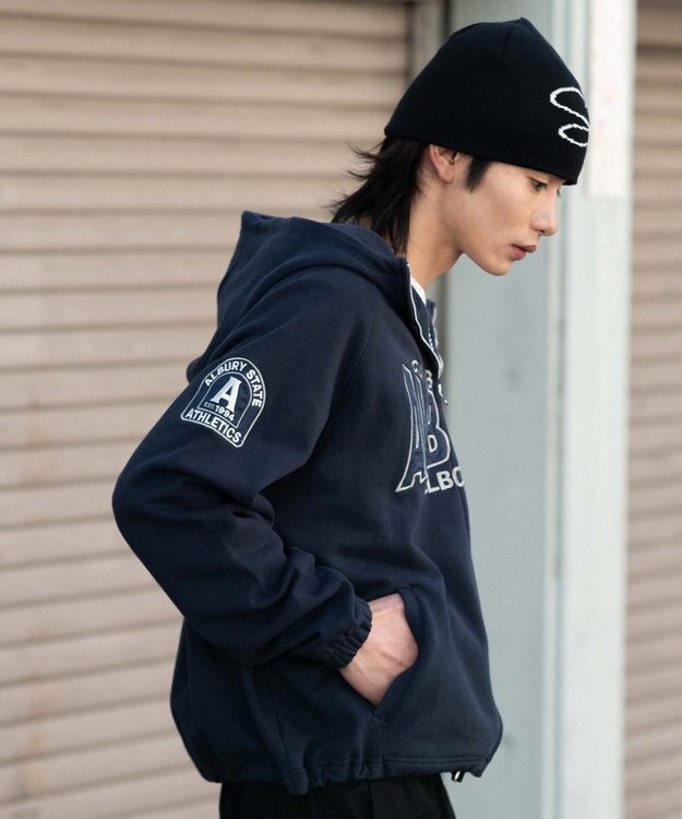 WEGO 【ユニセックス着用ITEM】スタンドネックZIPパーカー ネイビー