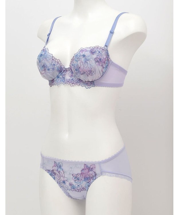 Wing WEB限定　ブラ＆ショーツセット　快適なつけごこち　はきこみ丈あさめ　ウイング／ワコール　CB3712 パープル