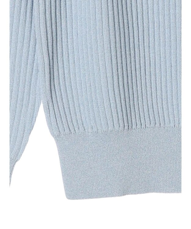 Green Parks 洗える　スクエアネックリブニットプルオーバー Blue