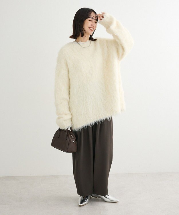 Green Parks ・ｓｗｉｎｇ　ｂｙ　２ｗａｙロング起毛カーディガ Ivory