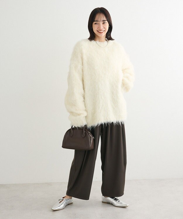 Green Parks ・ｓｗｉｎｇ　ｂｙ　２ｗａｙロング起毛カーディガ Ivory