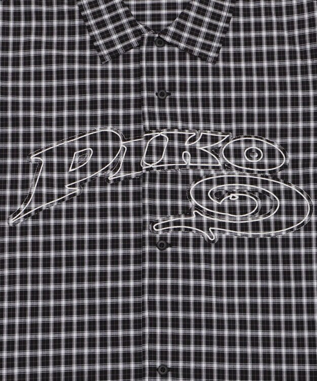 WEGO 別注PIKOチェックグラフィックシャツ（SS） ブラックチェック1