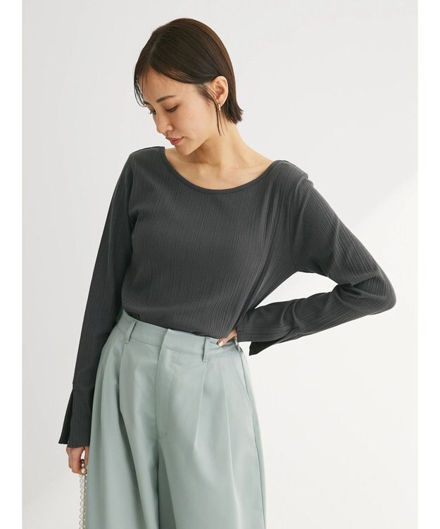 Green Parks 前後２ＷＡＹカットリブプルオーバー Gray