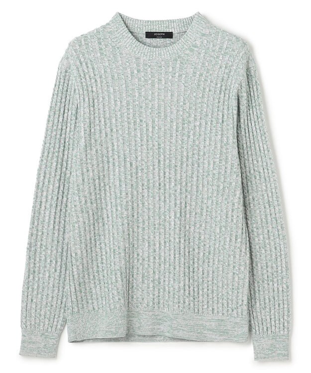 JOSEPH HOMME 【新柄】シルクバルキー クルーネックニット スモーキーグリーン系