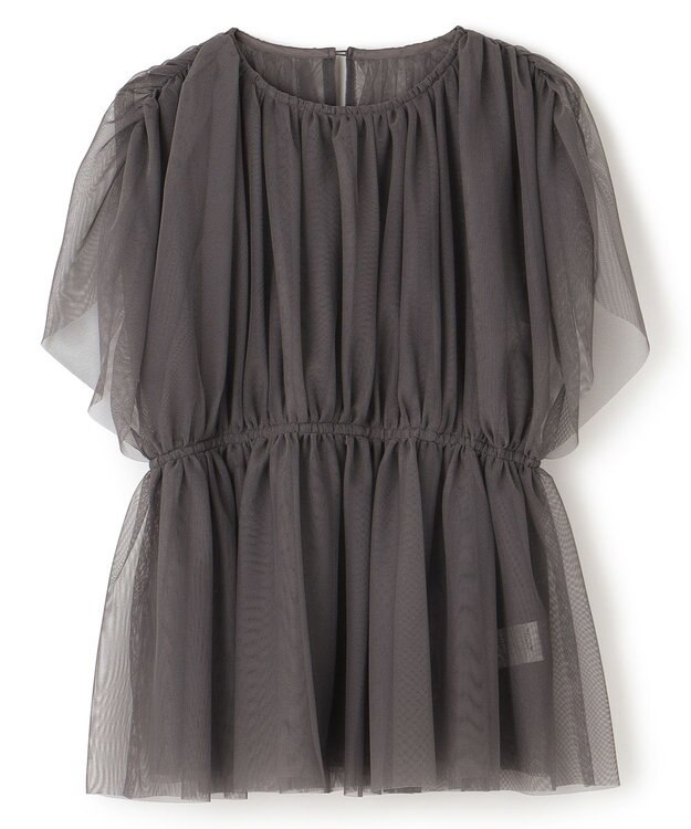 uncrave 【洗濯機洗い可】カクテル チュール ブラウス（uncrave STANDARD） スレート