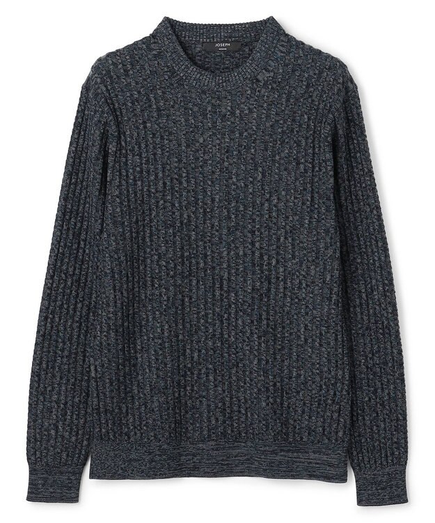 JOSEPH HOMME 【新柄】シルクバルキー クルーネックニット ネイビー系