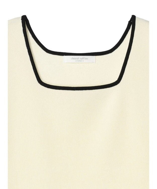 Green Parks ノースリーブスクエアニットプルオーバー Ecru