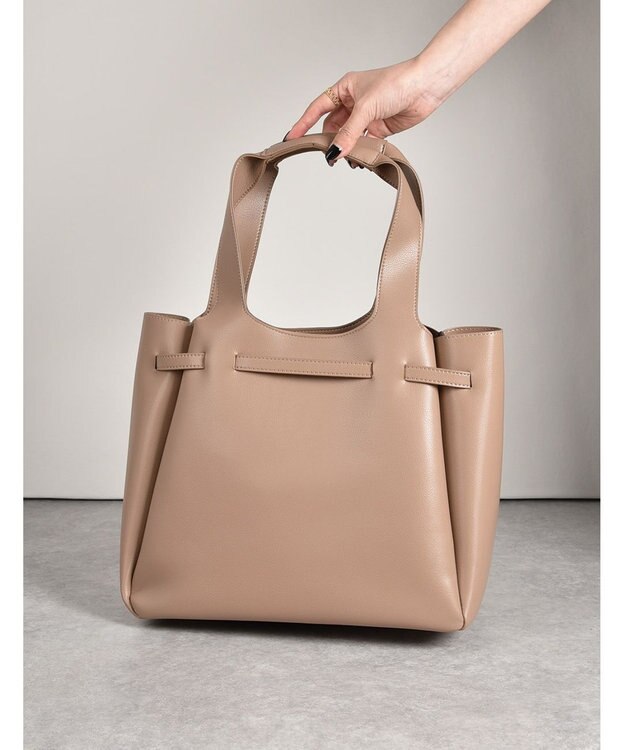 LA BAGAGERIE 【MONICA】ベルトモチーフA4トートバッグ グレージュ