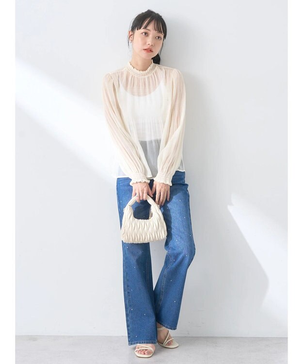 earth music&ecology マジョリカプリーツシアープルオーバー Ivory