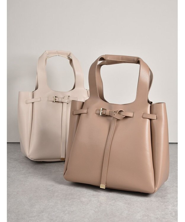 LA BAGAGERIE 【MONICA】ベルトモチーフA4トートバッグ グレージュ