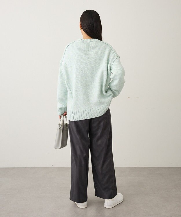 CRAFT STANDARD BOUTIQUE アウトリンキングミックスニットプルオーバー Light Blue