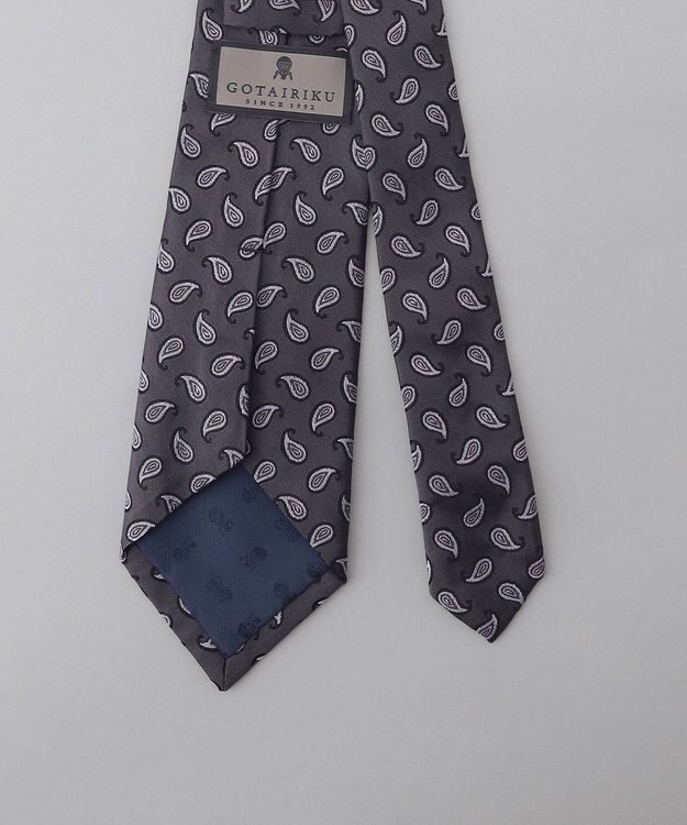 GOTAIRIKU GOTAIRIKU別注【日本製】シルク ネクタイ_ペイズリー小紋柄 グレー系8