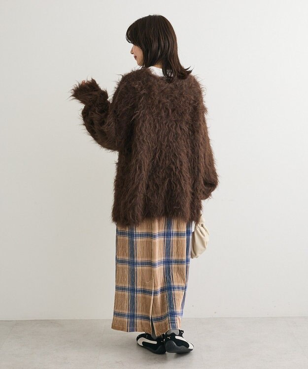 Green Parks ・ｓｗｉｎｇ　ｂｙ　２ｗａｙロング起毛カーディガ Brown