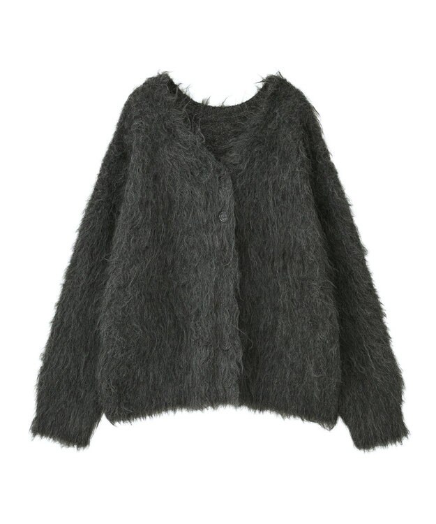Green Parks ・ｓｗｉｎｇ　ｂｙ　２ｗａｙロング起毛カーディガ Charcoal Gray