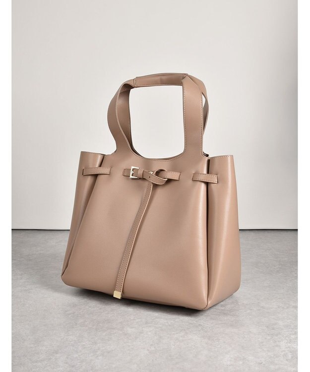 LA BAGAGERIE 【MONICA】ベルトモチーフA4トートバッグ グレージュ