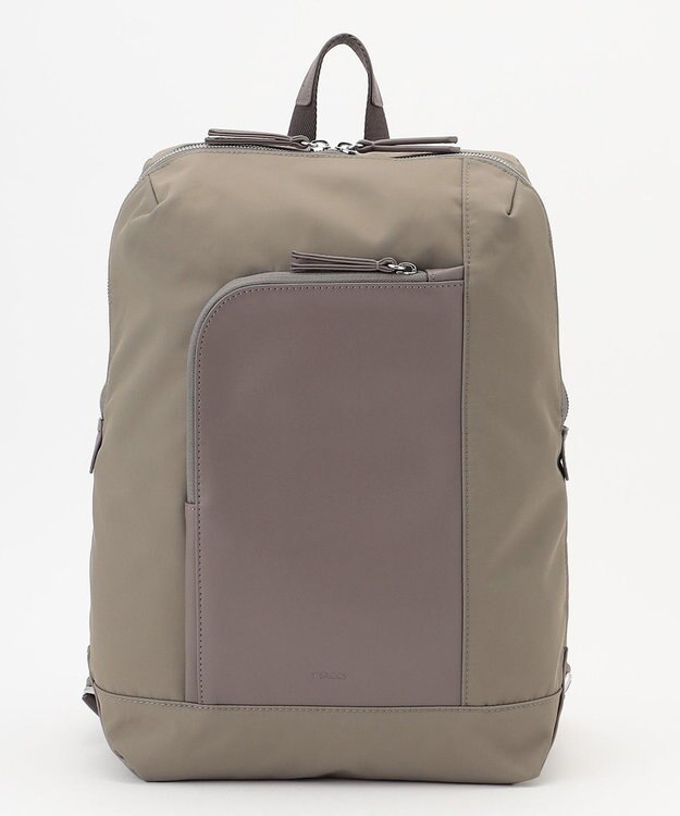 Y'SACCS ナイロン×リサイクルレザー　コンビマルチリュック グレージュ