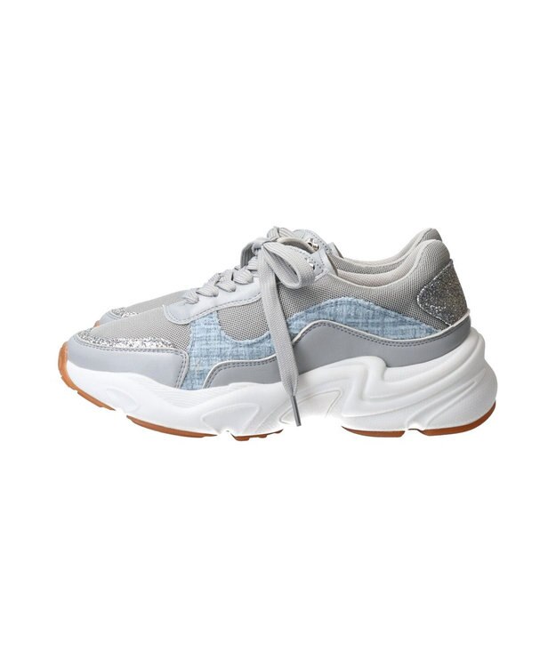 Bridget Birkin 【Bridget Birkin】ラメツイードコンビスニーカー グレー雑材