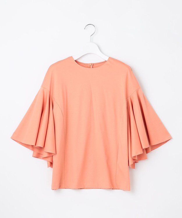 自由区 【Premium Collection】フレアスリーブスムースジャージー カットソー コーラル