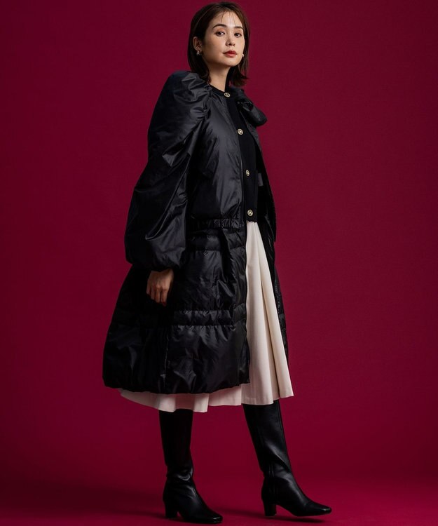 組曲 【組曲×setsuko sagittaire】2WAY シューリボンダウンコート ブラック系