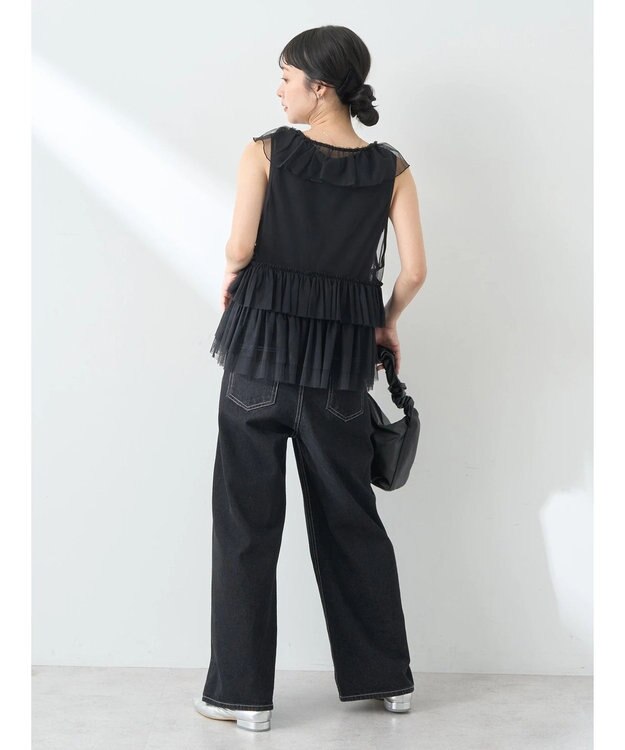 earth music&ecology チュールベスト Black