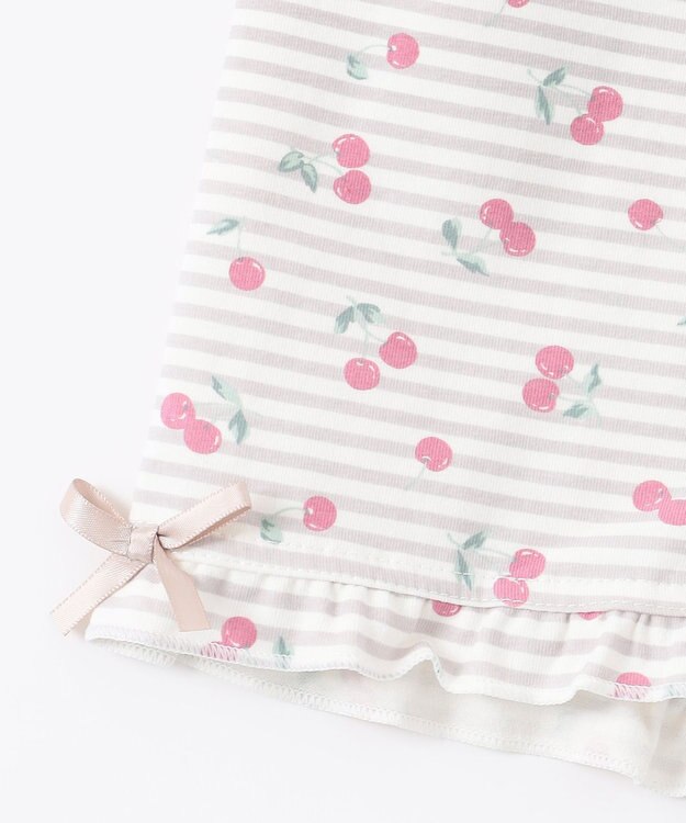 ANY KIDS 無地/総柄 1分丈スパッツ ボーダー（さくらんぼ）