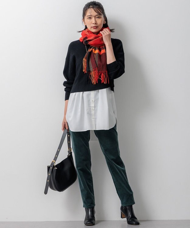 23区 【洗える】23区DENIM ベルベットストレッチ ボーイズ テーパードパンツ [WEB限定]ダークグリーン系