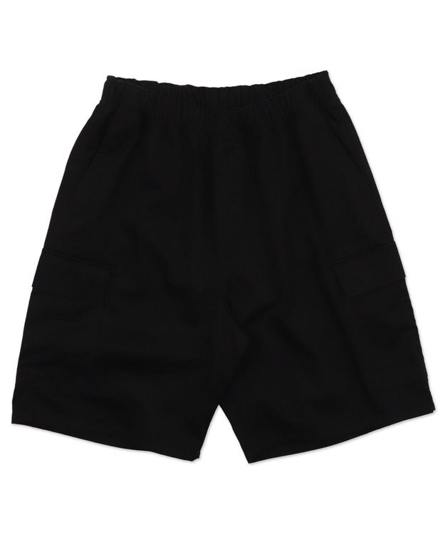 WEGO 【ウエストゴム】イージーバギーカーゴショーツ ブラック