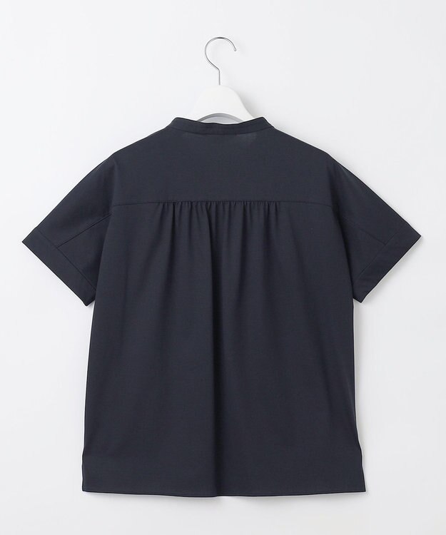 J.PRESS LADIES S プレーティングジャージー バンドカラー カットソー ネイビー系