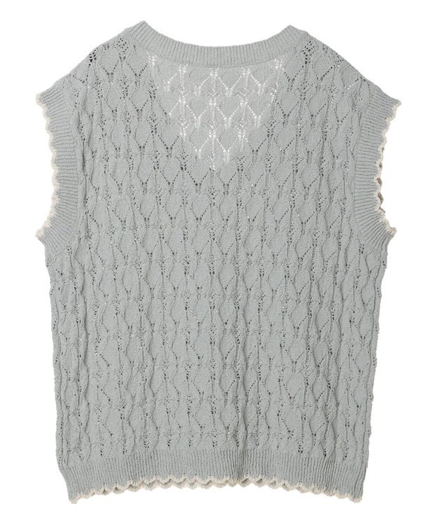 earth music&ecology クロッシェラインニットベスト Mint