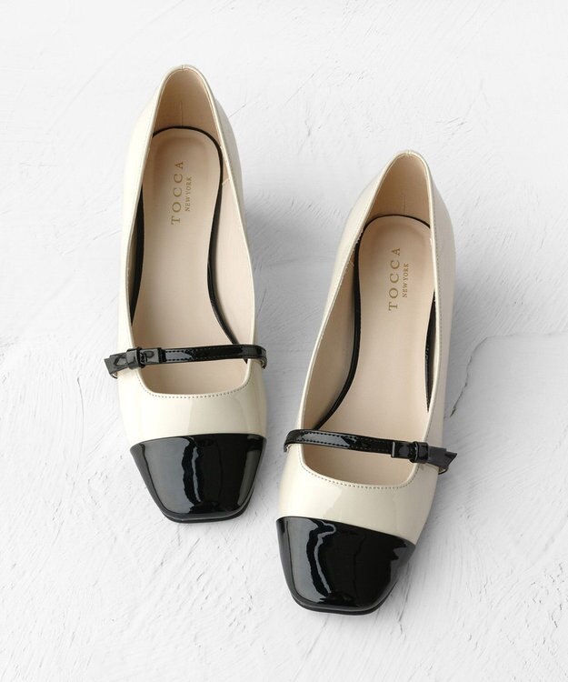 TOCCA RIBBON CROSSING PUMPS メリージェーン パンプス アイボリー系