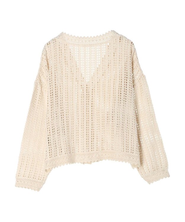 Green Parks インド綿　レース編みカーディガン Natural