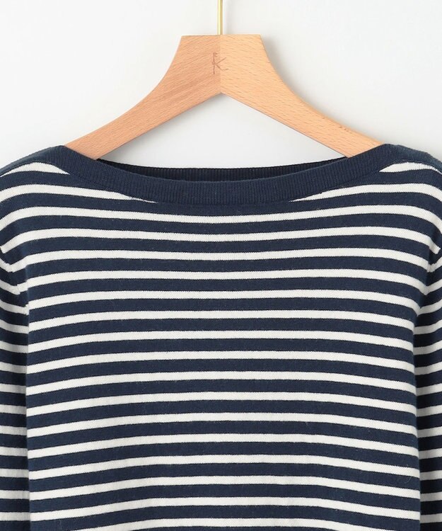 組曲 シルク混ニットロングＴシャツ ネイビー系1