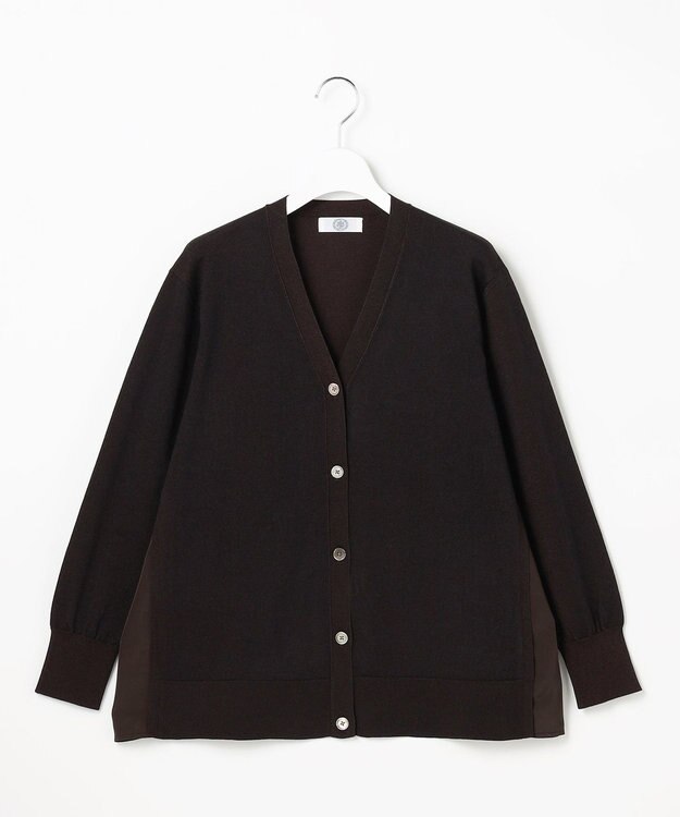 J.PRESS LADIES L Vis/Peスパーク ニット カーディガン ダークブラウン系