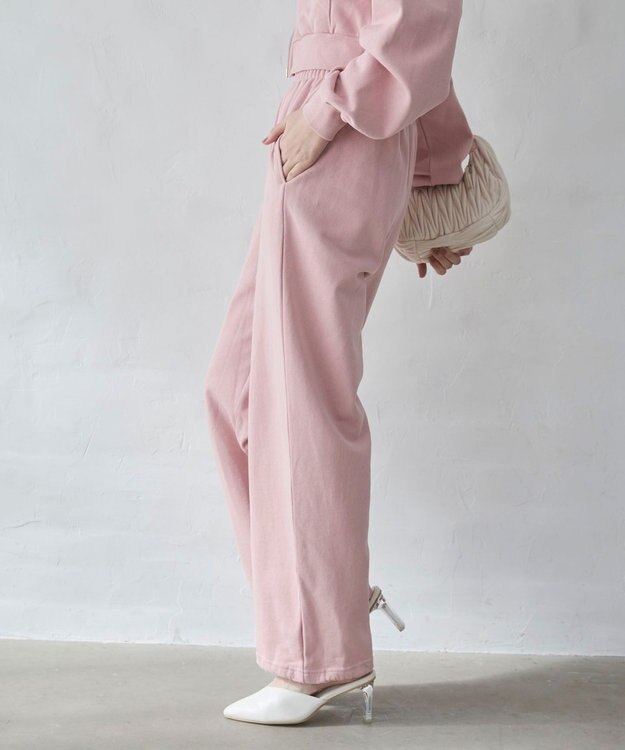 WEGO 【ウエストゴム/XSSMサイズ展開】スウェットワイドパンツ ピンク