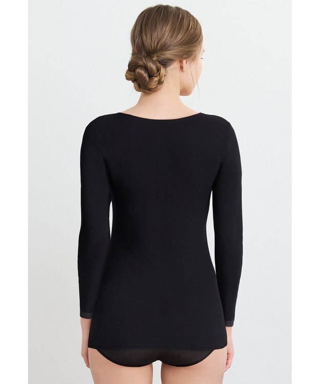 WACOAL 【極暖】 あったかインナー 8分袖 綿100％(身生地) 肌側起毛 しっかりあたたかい 長袖 レディース CLD395 /ワコール ブラック