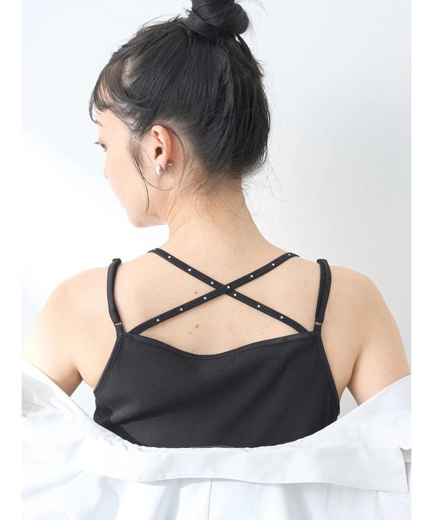 earth music&ecology キラキララインストーンキャミ Black