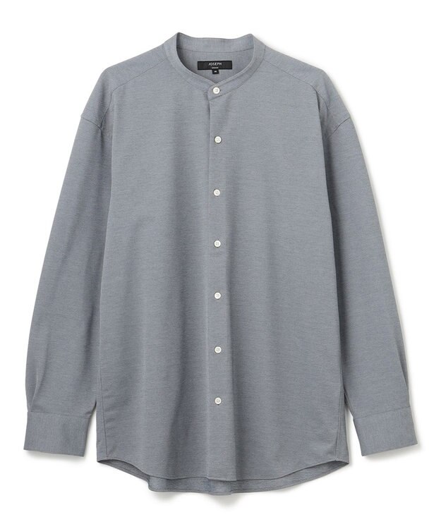 JOSEPH HOMME ハイゲージコットンジャージー 　バンドカラーシャツ ライトグレー系