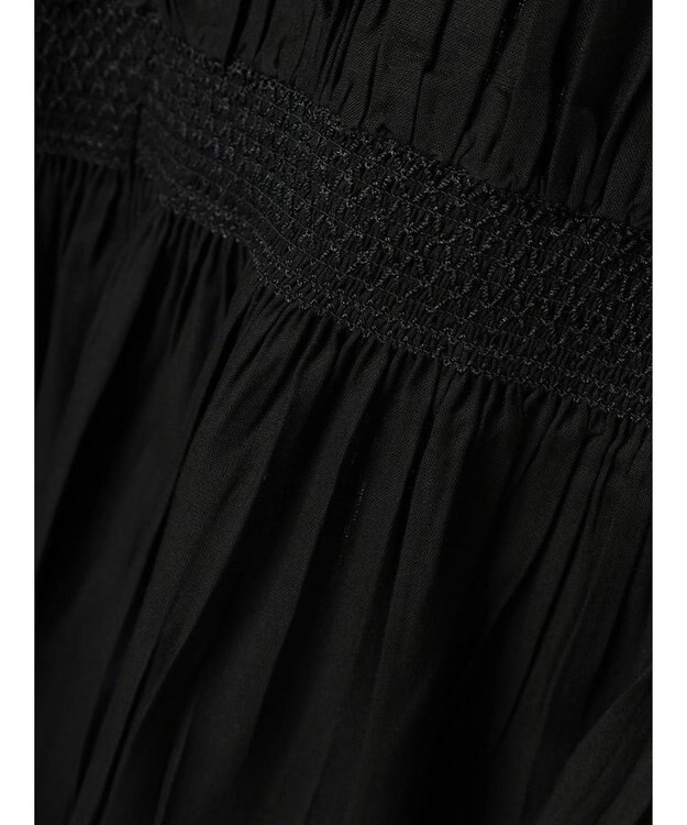 Green Parks Ｉ　ノースリスモッキング切替ワンピース Black