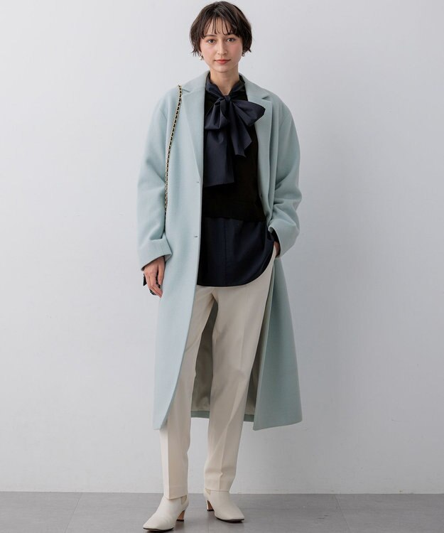 23区 【WEB&一部店舗限定】ウールモッサ チェスターコート スカイブルー系