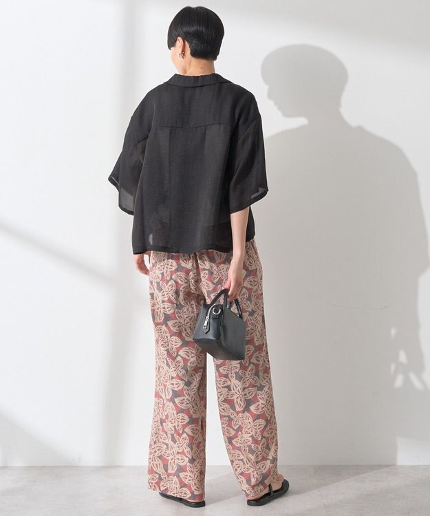 AMERICAN HOLIC 接触冷感シアー開襟半袖シャツ Black