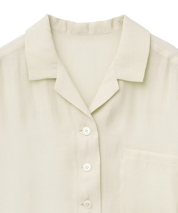 AMERICAN HOLIC 接触冷感シアー開襟半袖シャツ Ivory