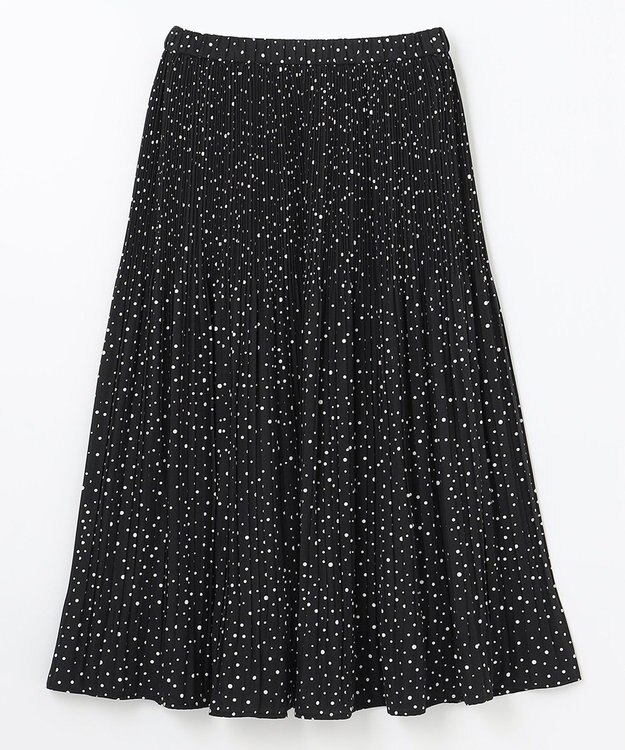 ANY 【2SET】ミニロゴトップス×ドットプリーツスカート セット レッド×ブラック