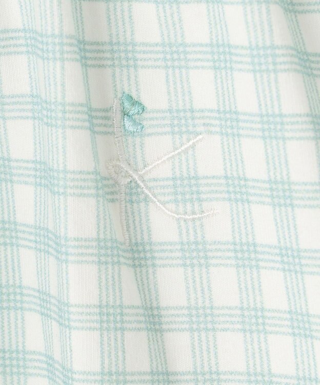 組曲 KIDS 【150-160㎝】シャーリングチェック トップス ミント系5