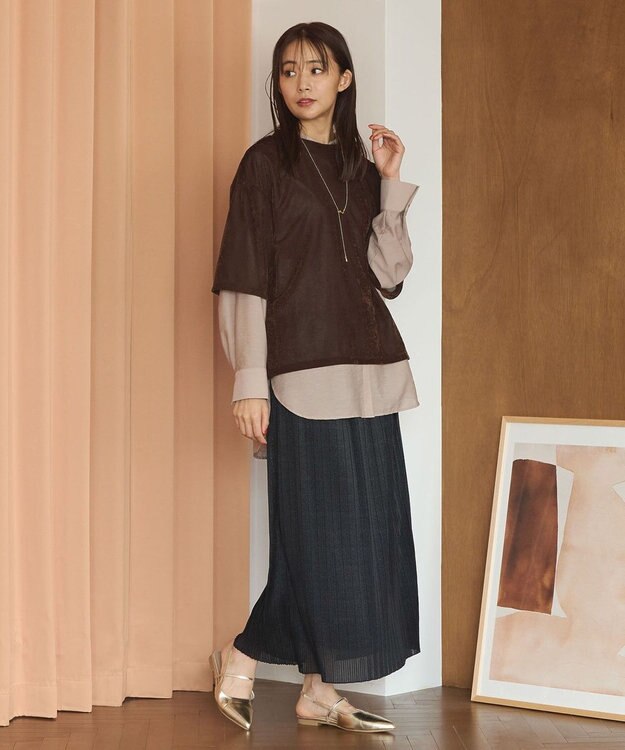 Green Parks ””とろっ””とシルキーシャツ Charcoal Gray